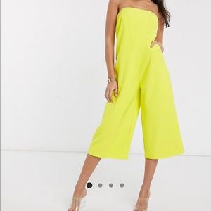 Chartreuse show stopper jumpsuit! Very flattering